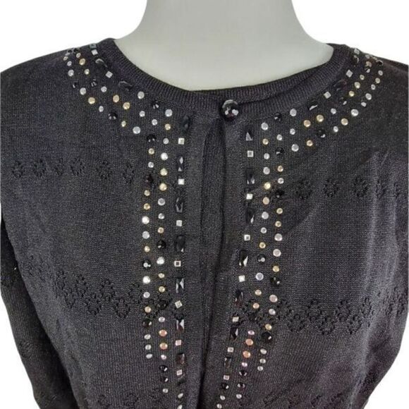 Alfred Dunner Black Layered Sweater Size Medium  - Picture 3 of 7